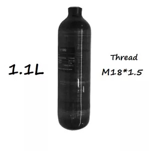 1.1L Carbon Fiber Cylinder Mini Scuba Bottle High Pressure Tank 4500Psi 300Bar - Picture 1 of 24