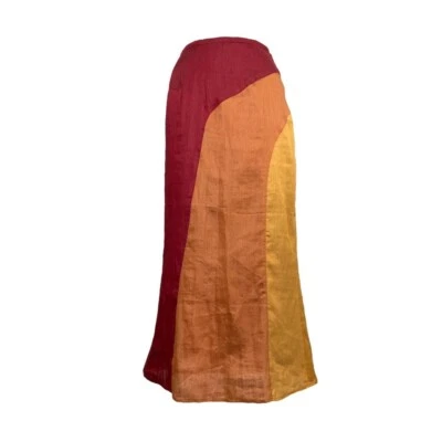norma kamali 90s orange & red sunshine hemp maxi skirt — 第 1/4 张图片
