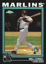 2004 Topps Chrome Black Refractors Florida Marlins Baseball Card #55 Mike Lowell