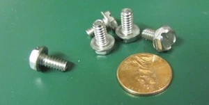 Stainless Steel Hex Washer Head Slotted Bolt Machine Screw 10-24 x 3/8", 50 pc - Picture 1 of 11