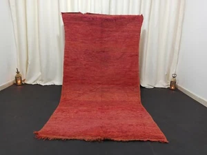 Vintage Tribal Handmade Moroccan Rug 3'7"x7'2" Orange Purple Wool Berber Carpet - Picture 1 of 12