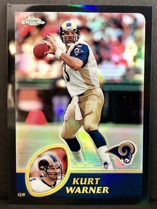 2003 Topps Chrome Kurt Warner Black Refractor #117 St. Louis Rams NFL 005/599 - Picture 1 of 2