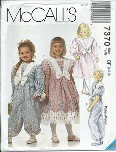 M 7370 sewing pattern old-fashioned DRESS darling JUMPSUIT sew UNCUT sizes 4-5-6