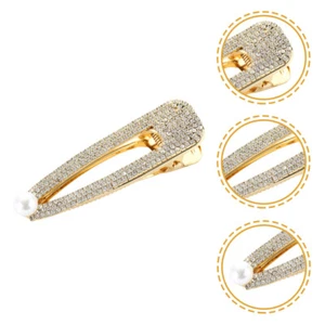 2 Pcs Rhinestone Snap Clip Wedding Snap Clip Crystal Metal Hair Clips - Picture 1 of 12