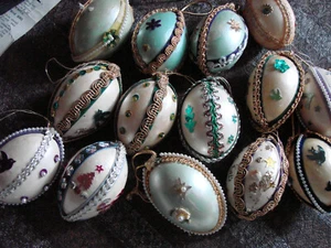 Lote de 14 adornos navideños vintage con brillo de huevo lentejuelas - Imagen 1 de 5