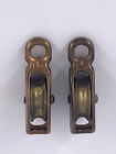 Qty (2) Solid Brass Pulley 1 1/2" "CW" or "WC" Manufacturers Mark