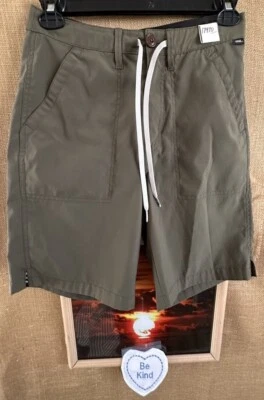 VANS Mujer Verde Exterior Corto 29 Bolsillos Cremallera Plano Sólido Bolsillos Relajados Foto 1 de 4