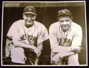 NY DAILY NEWS NY YANKEE LEGENDS SERIES PHOTO PRINT - BABE RUTH & LOU GEHRIG  - Picture 1 of 1