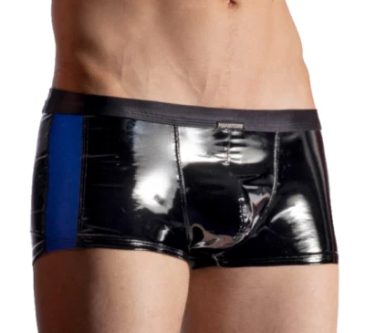 MANSTORE M954 Gr. S  Micro Pants Farbe glanz schwarz / blau Lackoptik - Bild 1 von 4