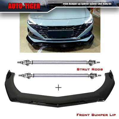 Kit de alerón divisor de parachoques delantero negro brillante para Hyundai Elantra 2000-2022 Foto 1 de 4