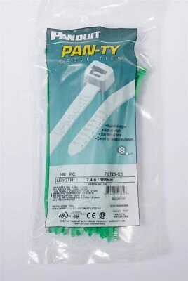 Corbata de cable de bloqueo Panduit 7,4" Pan-Ty nailon verde PLT2S-C5 188 mm 100 un. Foto 1 de 4
