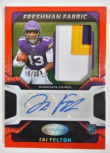 2025 Panini Certified Tai Felton Freshman Fabric RPA /30 Vikings - Picture 1 of 6