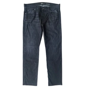 Seven 7 For All Mankind Jeans Standard Mens 36 x 33 Blue Straight Leg Denim Mid - Picture 1 of 10