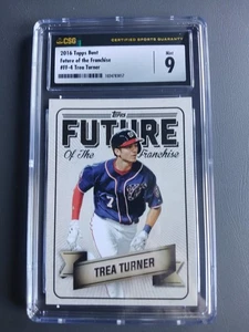 Trea Turner Nationals 2016 Topps Bunt #FF-4 Rookie Card Graded Mint 9 - Picture 1 of 2