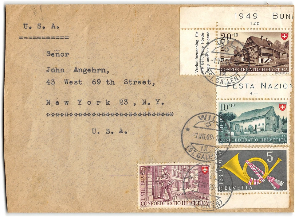 Switz. to NY, 1949 - Image 1 of 1