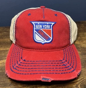 Cappello Berretto Snapback New York Rangers Marca Retrò Rosso Vintage Cucito NHL Hockey - Foto 1 di 4