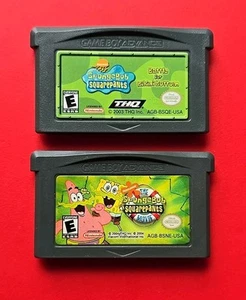 Game Boy Spongebob Battle for Bikini Bottom & Movie Lot 2 Nintendo GBA Games - Picture 1 of 10