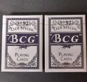 NEW SEALED “BCG” Playing Cards Club Special No. 92 Poker Size Extra Selected X2 - Foto 1 di 7
