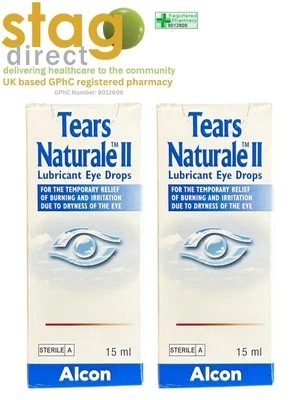 ALCON 2 x Tears Naturale II Eye Drops 15ml - Dry Eye Drops
