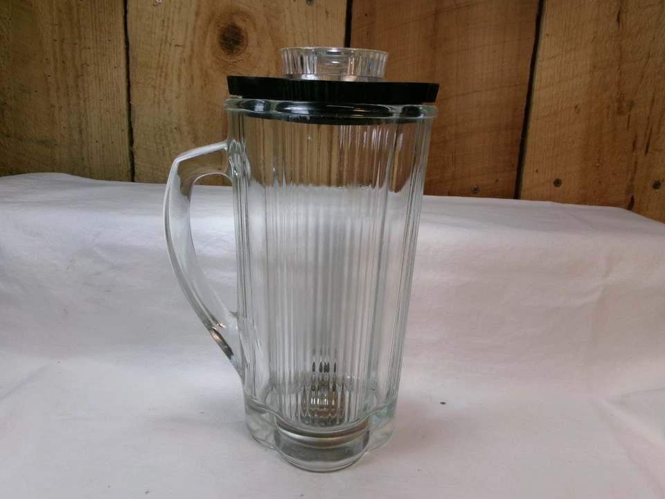 Jarra licuadora de vidrio vintage Waring Clover en forma de hoja 40 oz ~ 5 tazas con tapa Foto 1 de 4