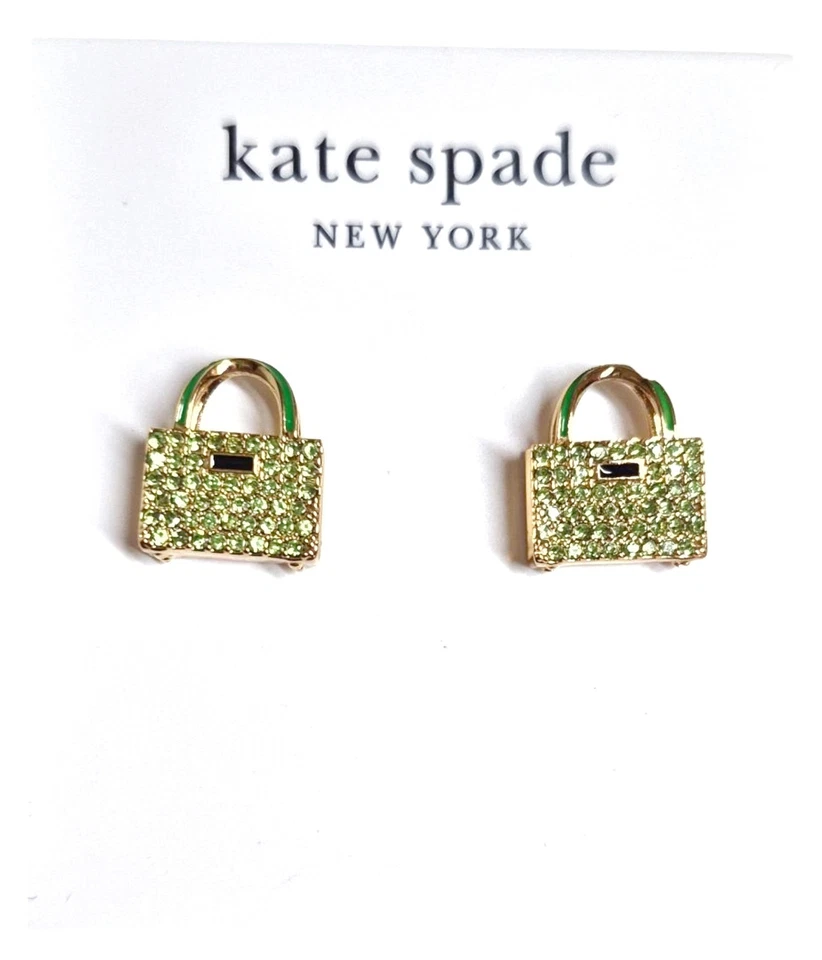 Bolso de mano Kate Spade Sweet Treasures pendiente verde dorado circonita cúbica nuevo Foto 1 de 4