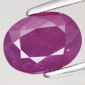 2.63ct  8.9x6.9mm Oval 100%Natural Unheated Purplish Red Ruby Guinea, Africa - Picture 1 of 4