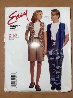 Stitch n Save 2169 Pattern Pants Shorts Vest Small Medium Large Miss Mens New - Image 1 of 4