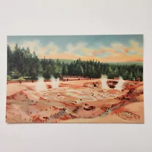 Vintage Yellowstone National Park Postcard Fountain Paint Pots Lower Geyser - Picture 1 of 5