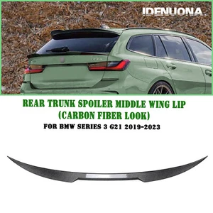 Rear Trunk Middle Spoiler Splitter Wing Kit For BMW 3 Series G21 2019-2023 2022 - Picture 1 of 13