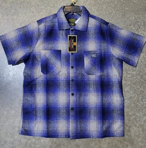 FB County Manga Corta Camisa de Lana Polo Negro Gris Real Nuevo - Imagen 1 de 1