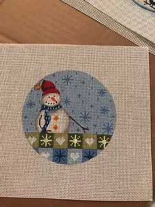Handpainted Needlepoint canvas Christmas Ornament on 18ct Zweigart Canvas - Picture 1 of 1