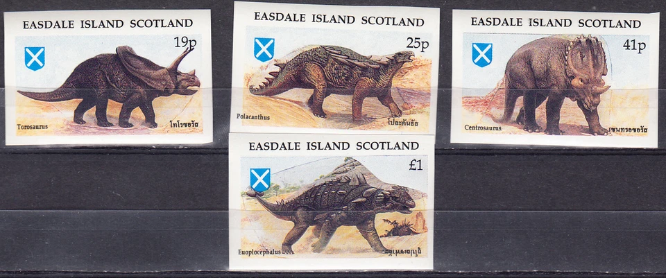 W EASDALE ISLAND ST 017v-20v DINOSAURS (1) IMPERFORATED SET - Image 1 of 1