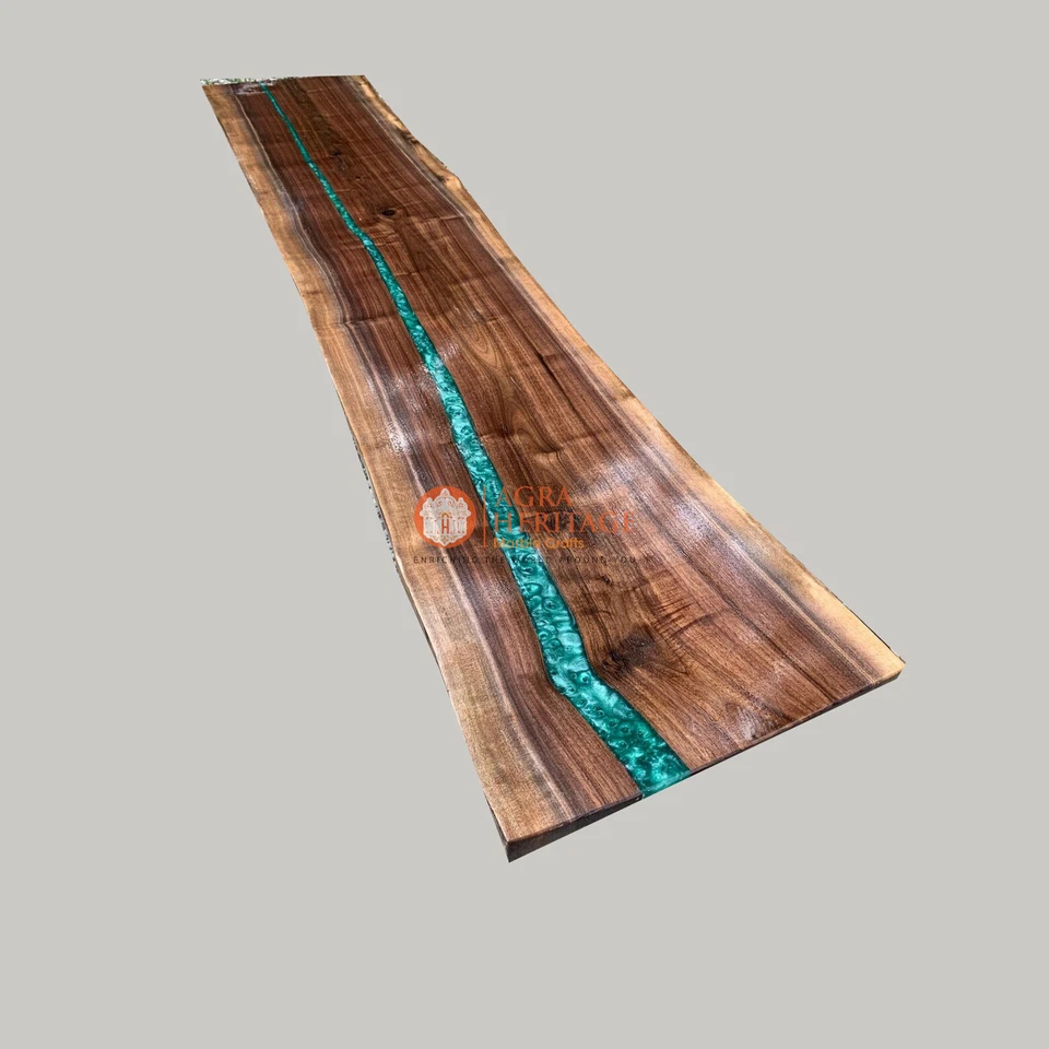 Beautiful Liveedge Crystal Clear Bar Tabletop Acacia Epoxy Resin Dining Interior - Image 1 of 1