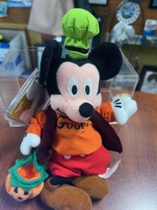 Disney Bean Bag Plush - MICKEY as GOOFY (Halloween) (Mickey Mouse) 7" - Picture 1 of 7
