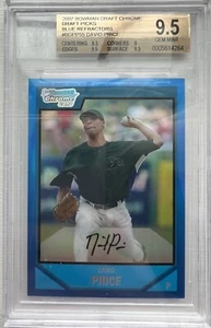 2007 Bowman Chrome Draft David Price Rays RC Blue Refractor Rare 009/199 BGS 9.5 - Picture 1 of 2