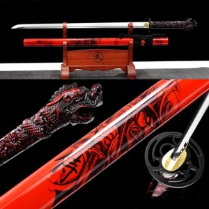 red dragon handle Ninjato Japanese Samurai Ninja Sword Carbon Steel sharp blade - Picture 1 of 12