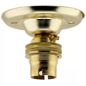 B22 Batten Bulb Holder (lampholder) in Polished Brass Finish - Picture 1 of 4