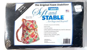 Soft and Stable Black 100% Polyester Stabilizer 36" x 58" Batting By Annie - Picture 1 of 3