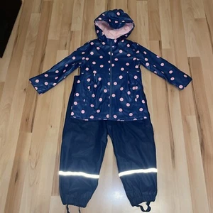impidimpi Regenanzug Gr.98/104 Regenjacke Regenhose gefüttert Blau Rosa TOP 3-4 - Bild 1 von 13