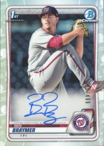 BEN BRAYMER 2020 Bowman Chrome AUTO REFRACTOR 295/499 WASHINGTON NATIONALS