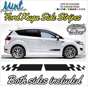 Calcomanías FORD KUGA ST Zetec rayas laterales RS 5 puertas pegatinas gráficos GRATIS P&P 1004 - Imagen 1 de 4