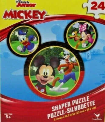 Jigsaw Puzzle 24 Pieces Mickey Shaped Disney Junior 9 X 9 - Image 1 of 3