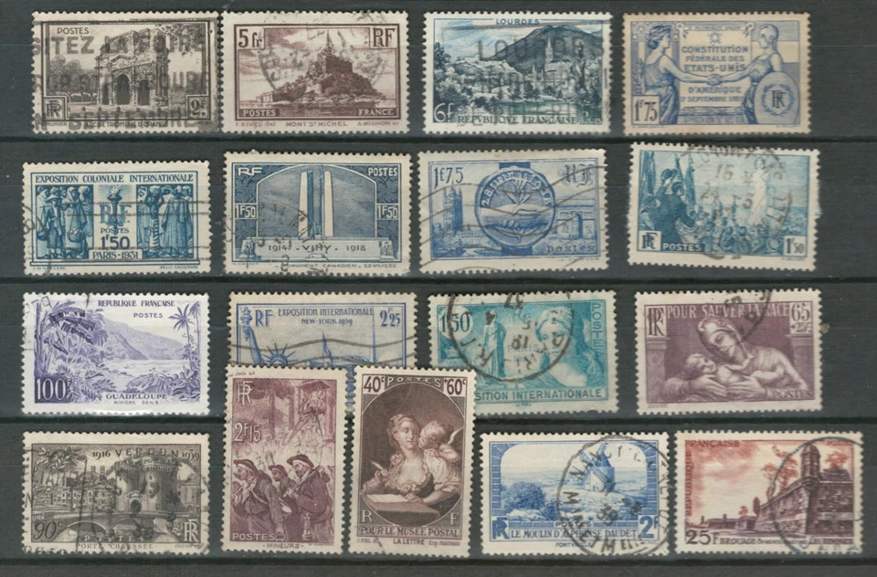 FRANCE  EUROPE  CASTLES HISTORICAL SITES & CLASSIC  USED STAMPS  LOT (FR 725) - Image 1 of 1