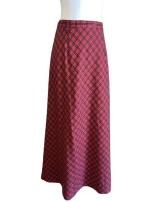 Falda De Colección Susan Bristol Talla 4 Clásica Roja Tartán Cuadros Foto 1 de 4