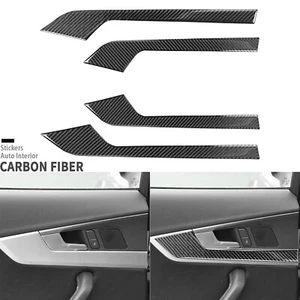 4Pcs Real Carbon Fiber Interior Door Pnael Cover Trim For Audi A4 A5 B9 2017-24 - Picture 1 of 21