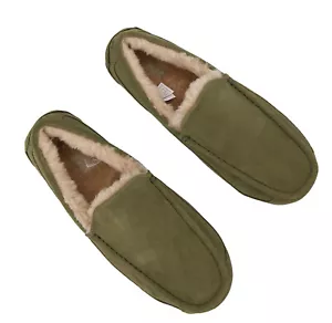 New Men's UGG Brand Ascot Moccasin Soft Casual Slipper Shoes B Olive 1101110 - Picture 1 of 5