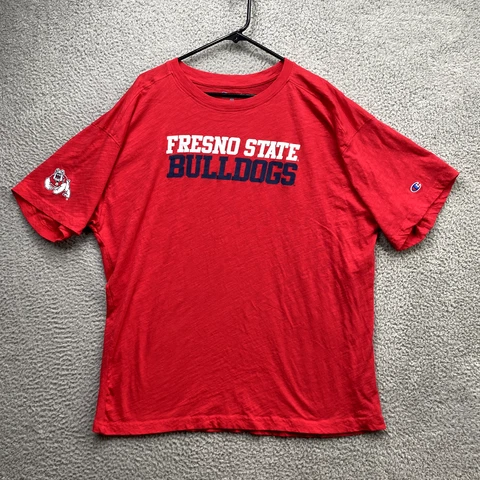 Fresno State Bulldogs Shirt Adult 2XL XXL Red Short Sleeve Champion Football Men Cover