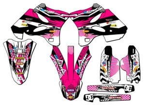 2005-2007 YZ 125 MAYHEM Pink Senge Graphics Kit Compatible with Yamaha - Picture 1 of 10