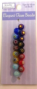 Neue elegante Glasperlen ~ runde Blumenperlen ~ Schmuck Grundlagen ~ neues Paket - Bild 1 von 1