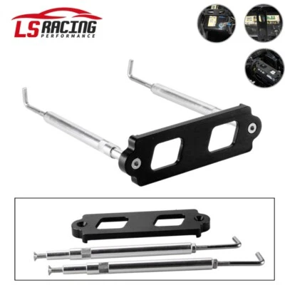 Black Battery Tie Down Kit Hold Down Rod With Tray Hooks For Honda Civic Integra - Image 1 of 4